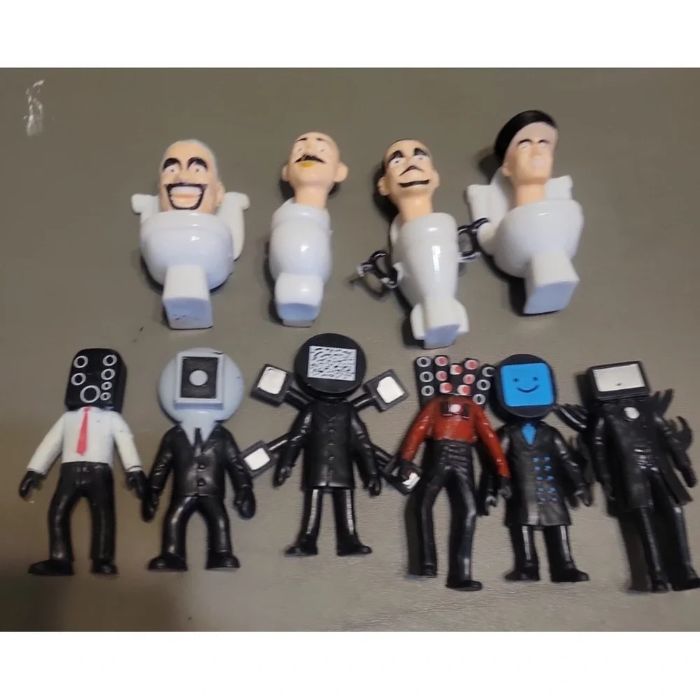 Skibidi Toilet Figures Set Cameraman TV Man Speaker Model Toys Cake Topper‎ lot